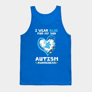 I Wear Blue For My Son Autism Awareness Tank Top